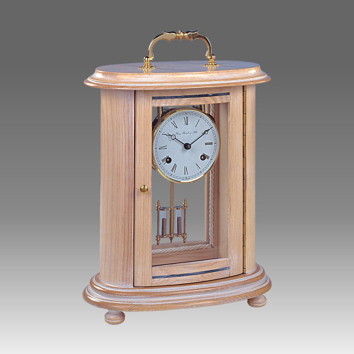 Mante Clock, Table Clock, Cimn Clock, Art.322/4 de cape white - Bim Bam melody on Bells, white round dial